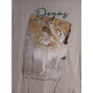 Organic Collection Large Cropped Degas Ballerina Tan Tee Shirt Art Graphic